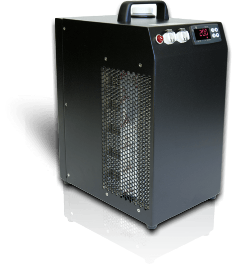 CRAL300DP Self-Contained Chiller in Black, alternate side view